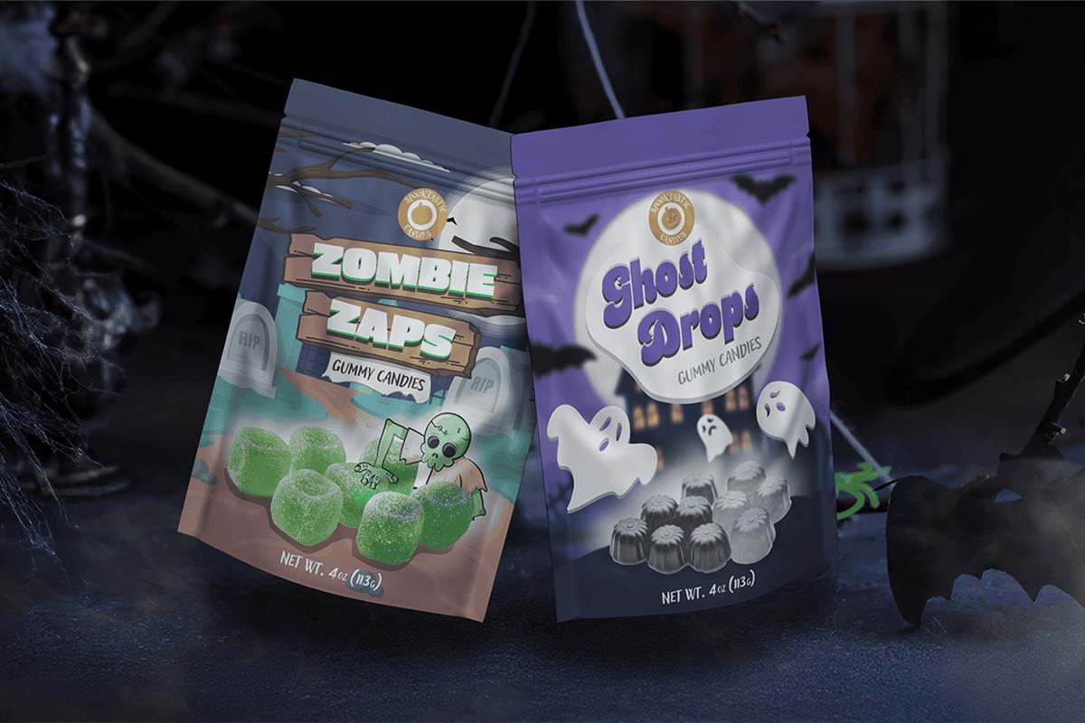 custom gummy packaging for the holidays